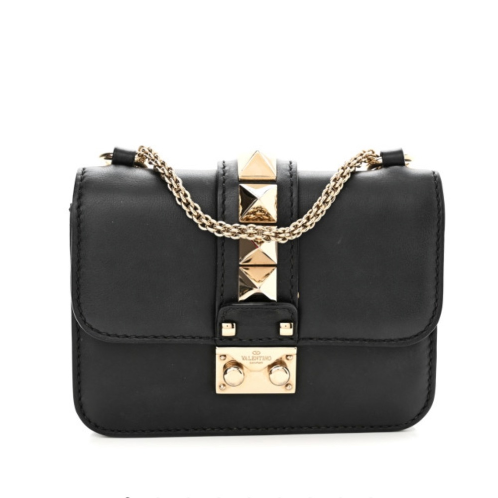 VALENTINO GARAVANI Vitello Mini Glam Lock Rockstud